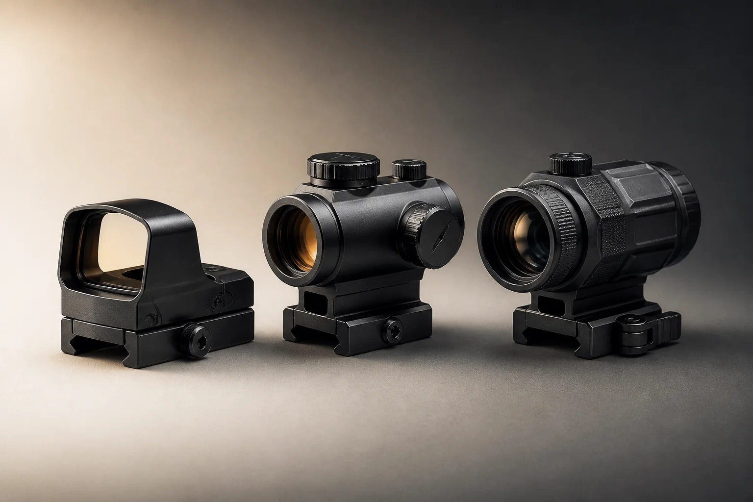 Compact reflex sight, red-dot sight and magnifier modules