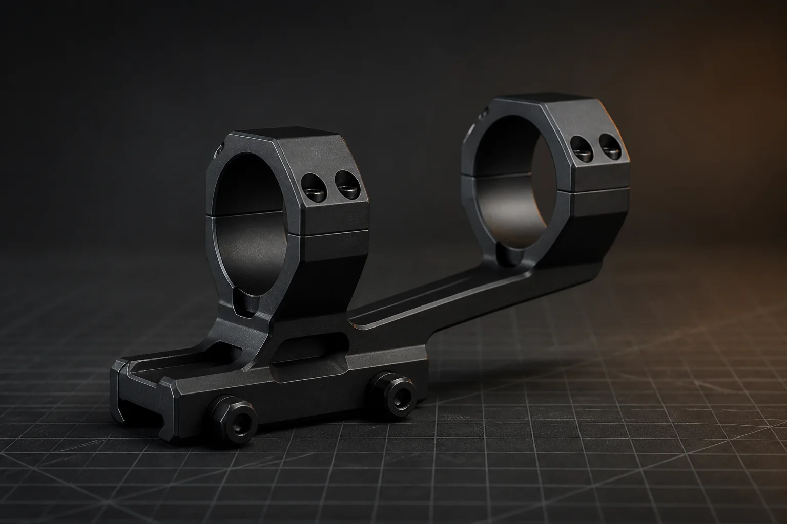 Cantilever scope mount with forward-offset ring geometry